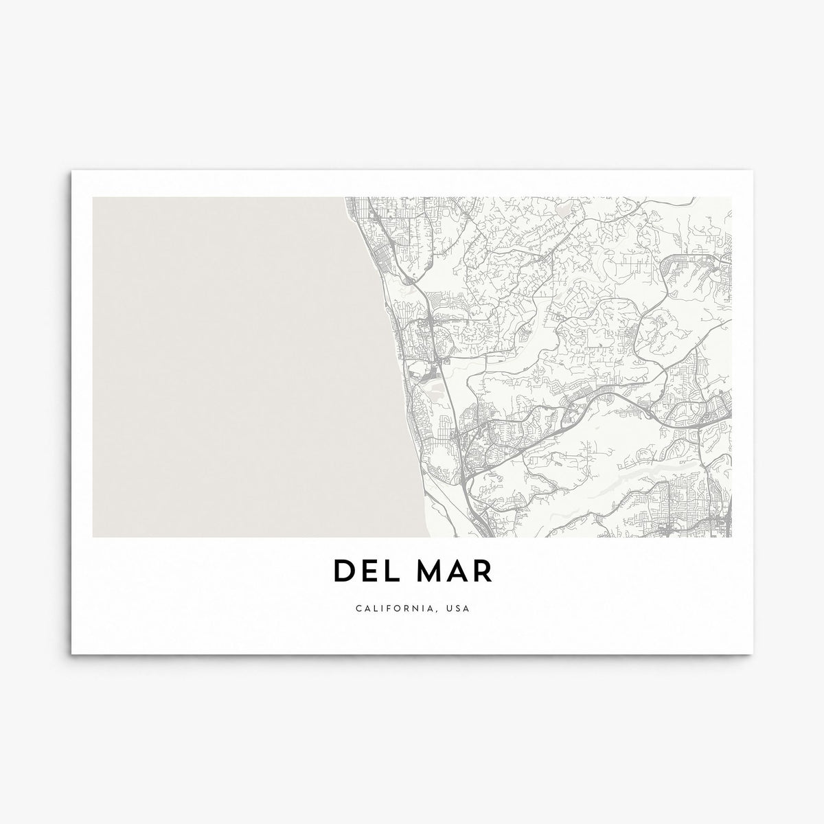 Del Mar Map Poster, print only (unframed)
