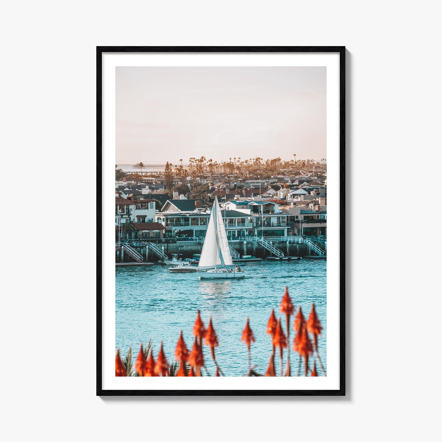 Del Mar no. 2 colorful photo poster of California, USA – vertical wall art, unframed print shown in interior mockup