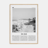 Del Mar No 1 Poster Natural Wood / 8x12 in Nbourhood Travel B&W Poster