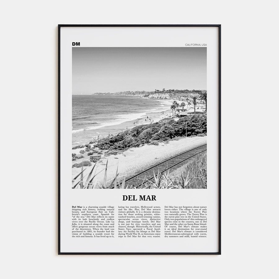 Del Mar No 2 Poster None / 8x12 in Nbourhood Travel B&W Poster