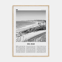 Del Mar No 2 Poster Natural Wood / 8x12 in Nbourhood Travel B&W Poster