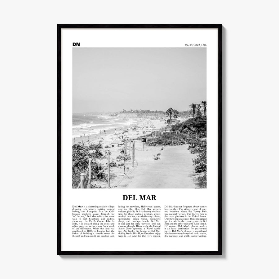 Del Mar Newspaper No 1 Poster, framed poster mockup