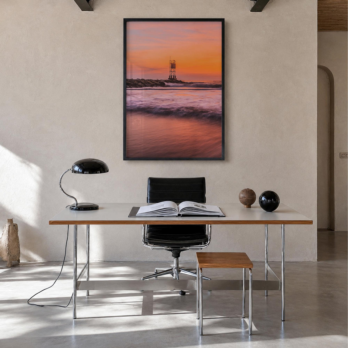 Delaware colorful photo poster of United States – vertical wall art in black wood frame, hanging on wall