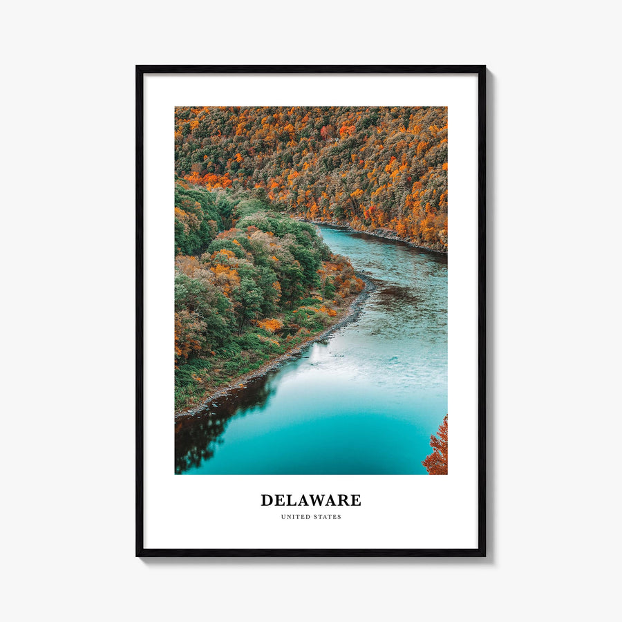 Delaware no. 1 colorful classic poster of United States – vertical wall art, unframed print shown in interior mockup