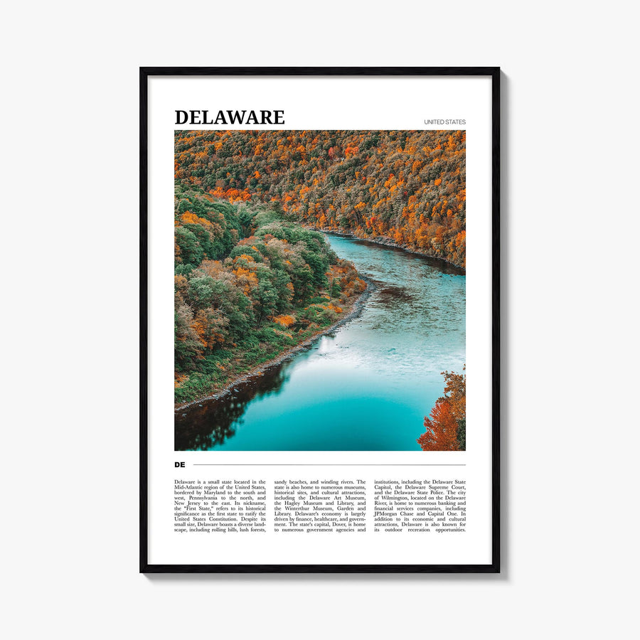 Delaware no. 1 colorful travel poster of United States – vertical wall art, unframed print shown in interior mockup