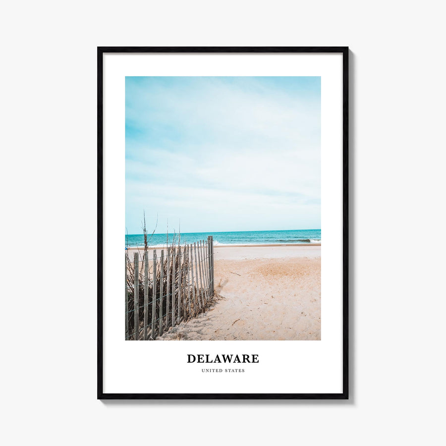 Delaware no. 2 colorful classic poster of United States – vertical wall art, unframed print shown in interior mockup