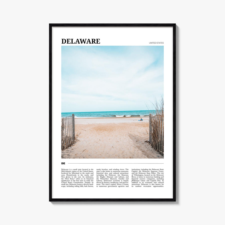 Delaware no. 2 colorful travel poster of United States – vertical wall art, unframed print shown in interior mockup