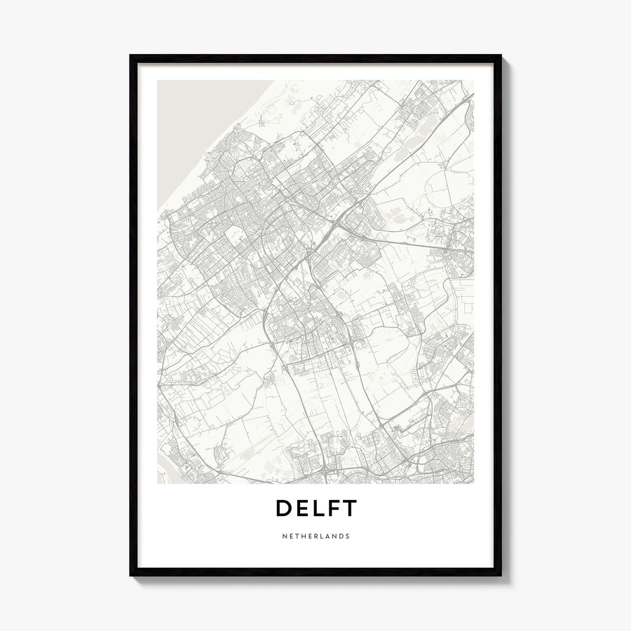 Delft Map Poster, framed poster mockup