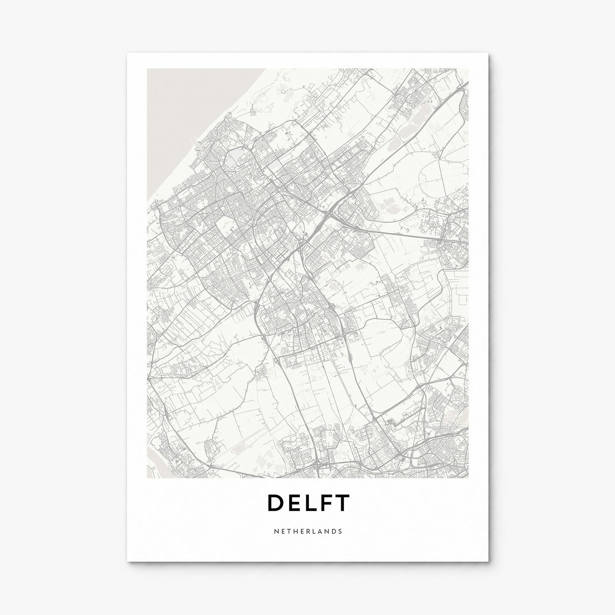 Delft Map Poster, print only (unframed)