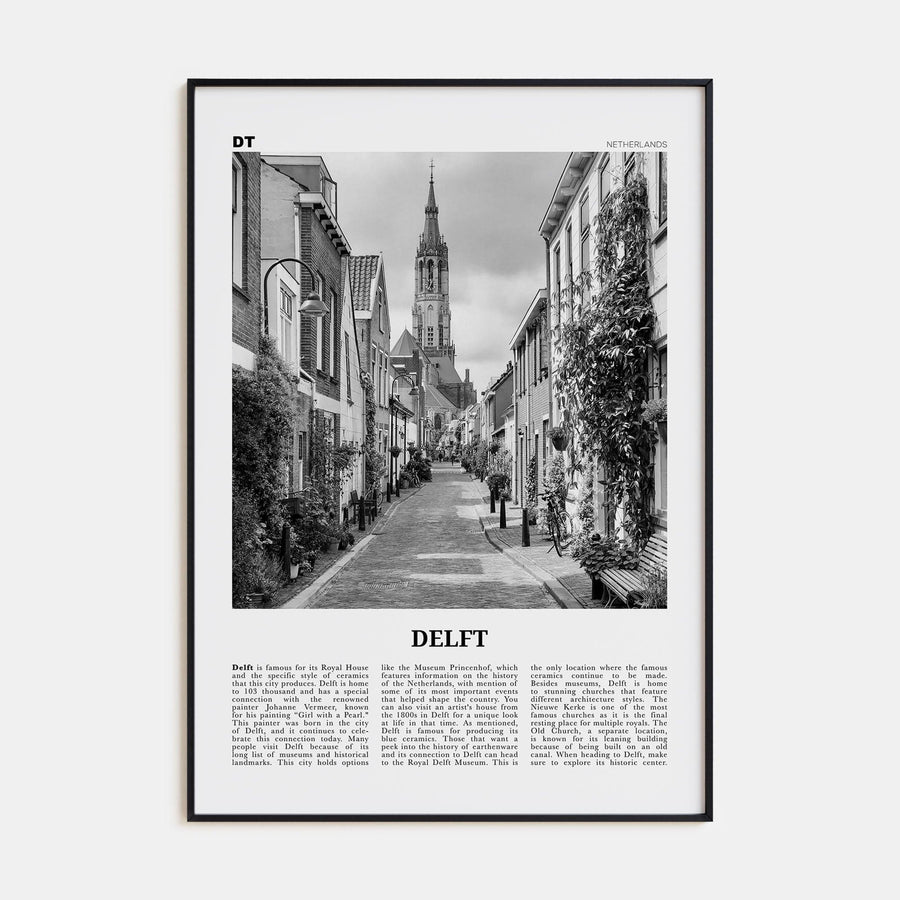 Delft Poster None / 8x12 in Nbourhood Travel B&W Poster