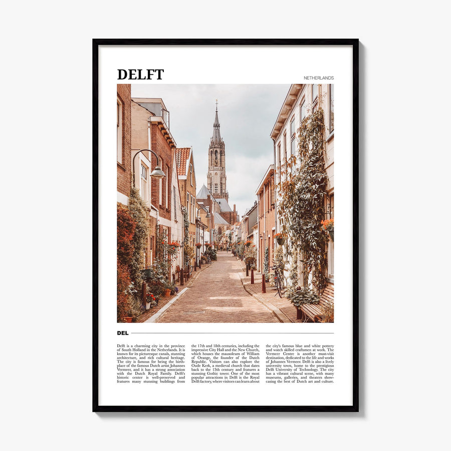 Delft Travel Poster, framed poster mockup