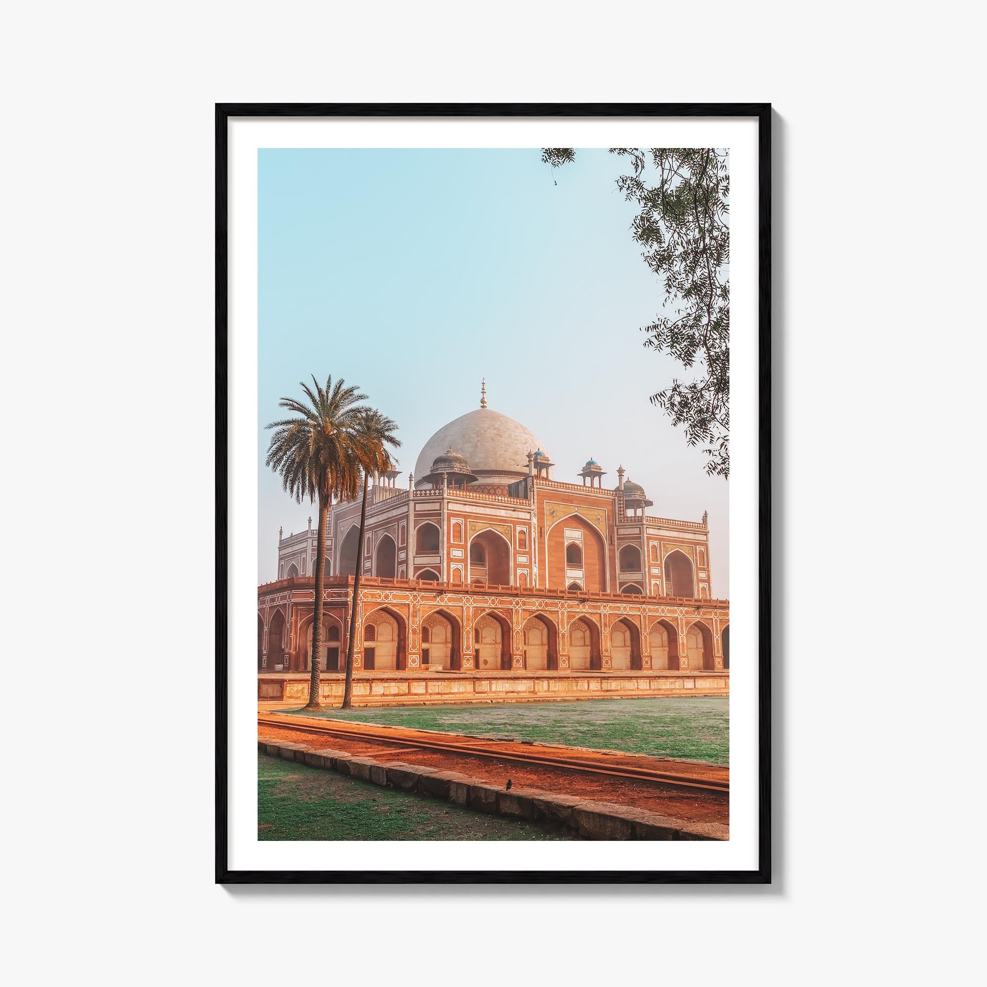 Delhi colorful photo poster of India – vertical wall art, unframed print shown in interior mockup