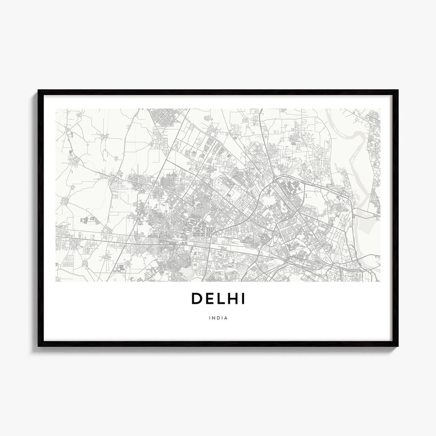 Delhi Map Poster, framed poster mockup