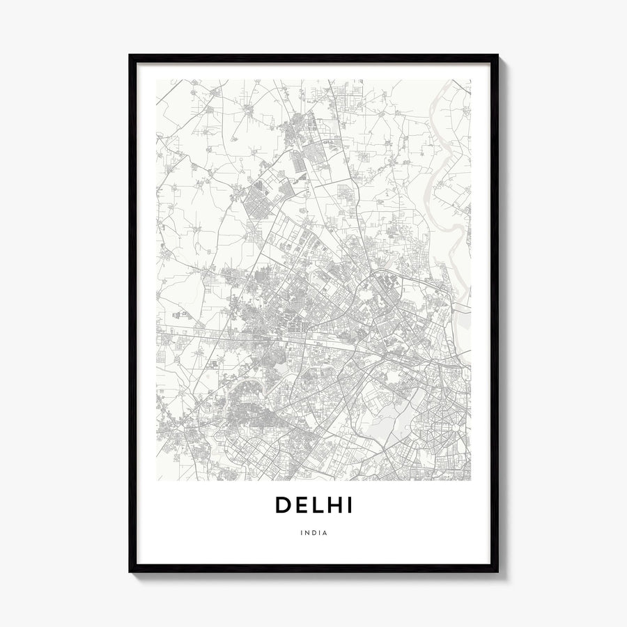 Delhi Map Poster, framed poster mockup