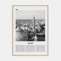 Delhi Poster Natural Wood / 8x12 in Nbourhood Travel B&W Poster