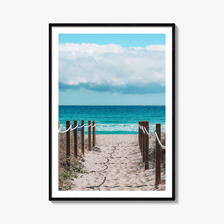 Delray Beach colorful photo poster of Florida, USA – vertical wall art, unframed print shown in interior mockup