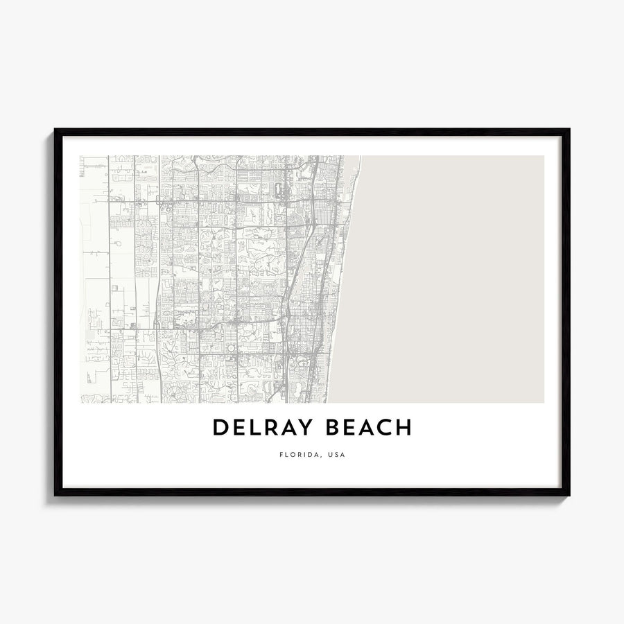 Delray Beach Map Poster, framed poster mockup