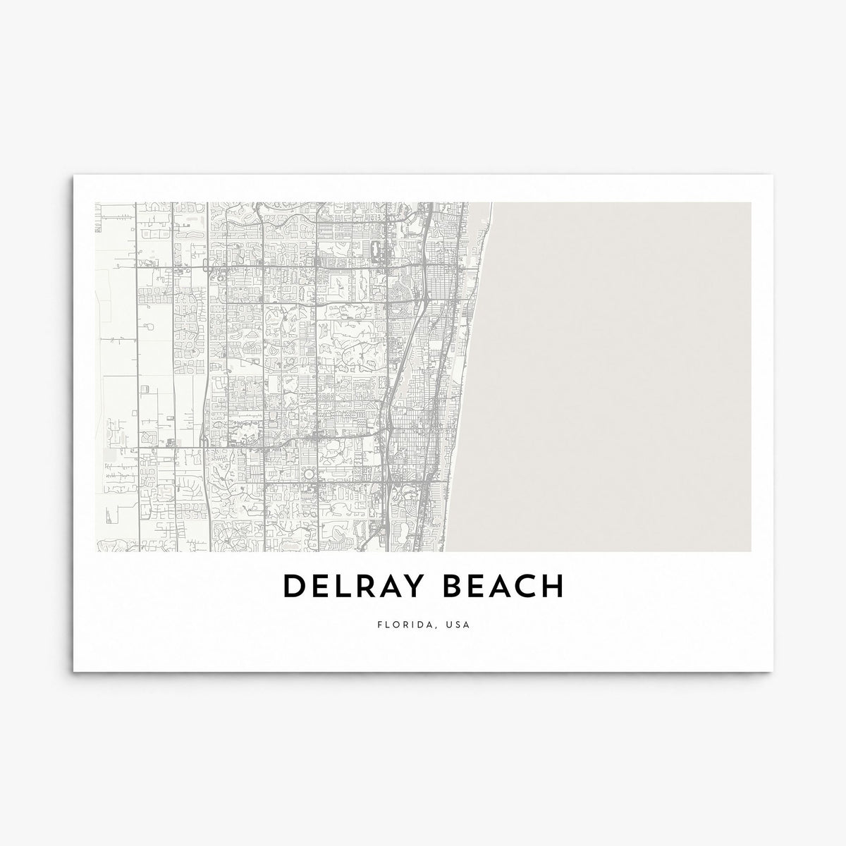 Delray Beach Map Poster, print only (unframed)
