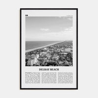 Delray Beach Poster Black Wood / 8x12 in Nbourhood Travel B&W Poster