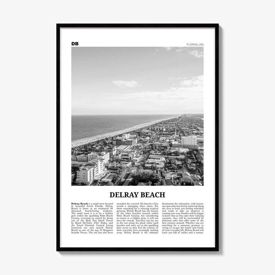 Delray Beach Newspaper Poster, framed poster mockup