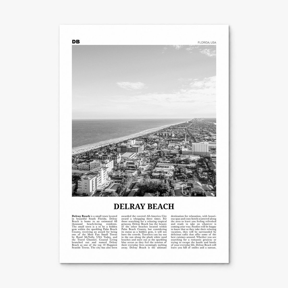 Delray Beach Newspaper Poster, print only (unframed)