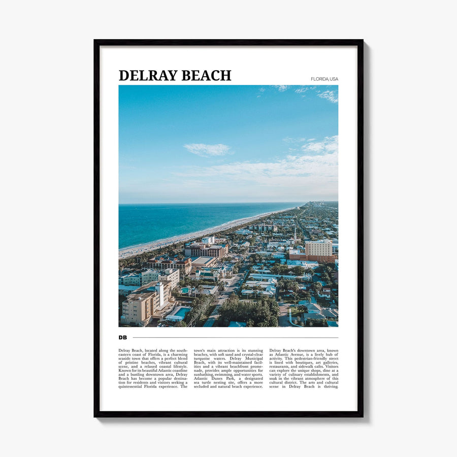 Delray Beach Travel Poster, framed poster mockup