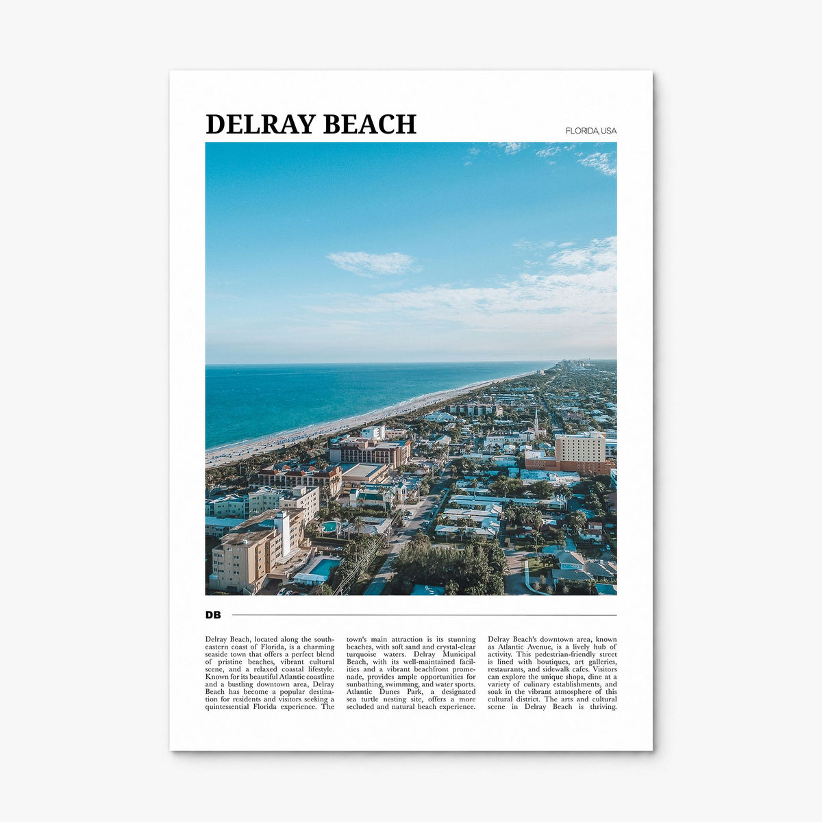Delray Beach Travel Poster, print only (unframed)