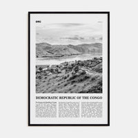 Democratic Republic of the Congo Poster Black Wood / 8x12 in Nbourhood Travel B&W Poster