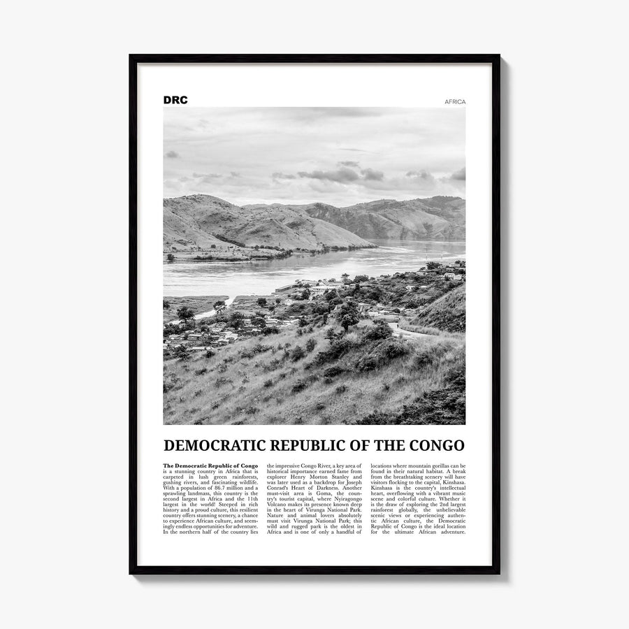 Democratic Republic of the Congo Newspaper Poster, framed poster mockup