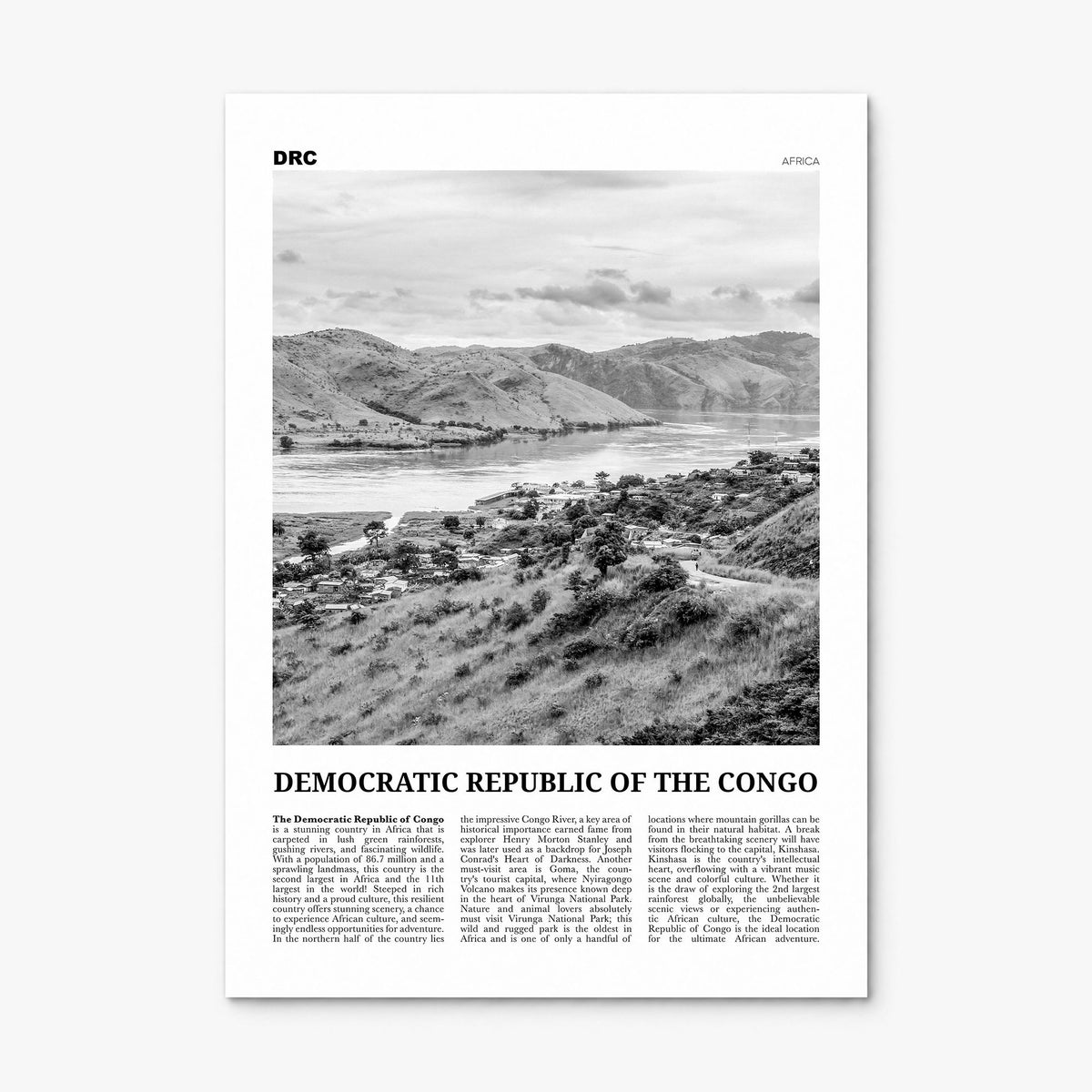 Democratic Republic of the Congo Newspaper Poster, print only (unframed)