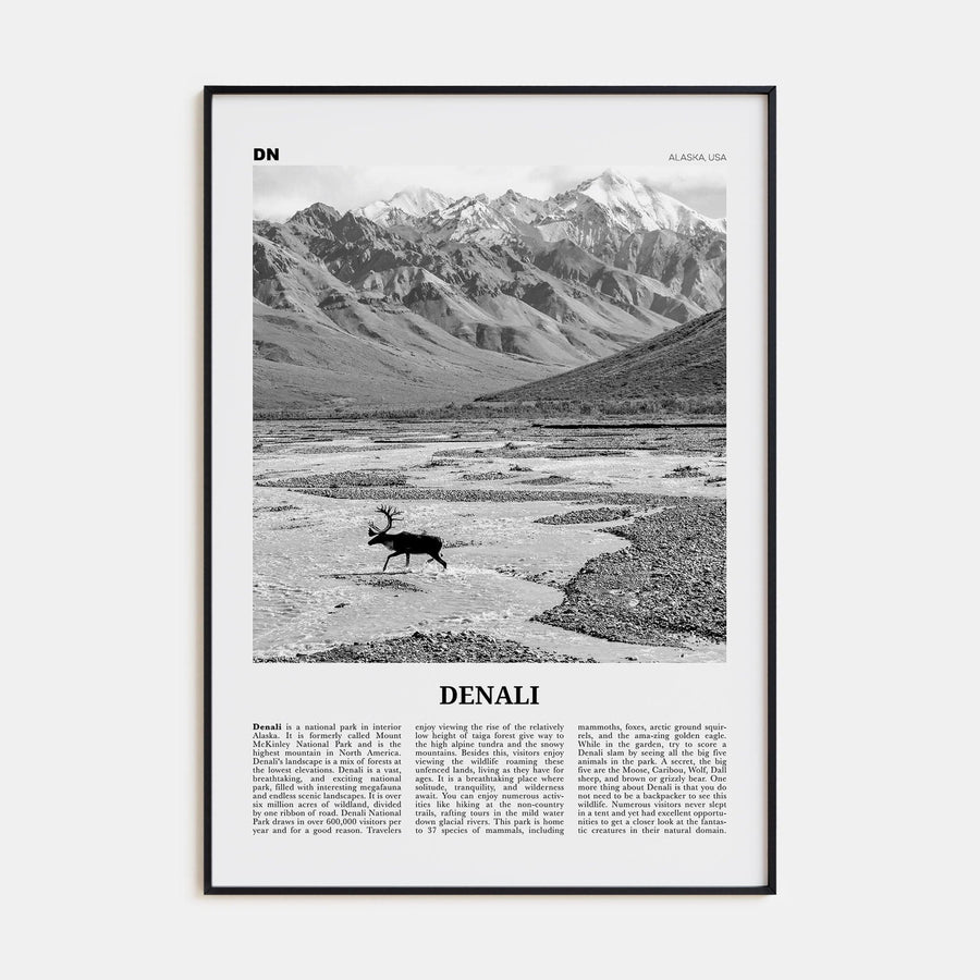 Denali Poster None / 8x12 in Nbourhood Travel B&W Poster