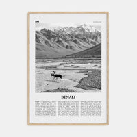 Denali Poster Natural Wood / 8x12 in Nbourhood Travel B&W Poster