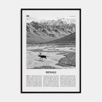 Denali Poster Black Wood / 8x12 in Nbourhood Travel B&W Poster