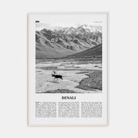 Denali Poster White Wood / 8x12 in Nbourhood Travel B&W Poster