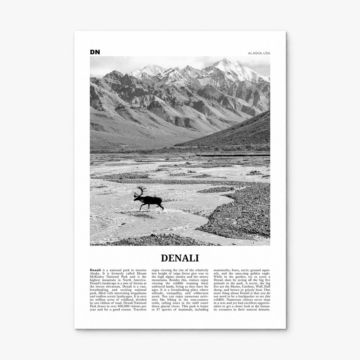 Denali Newspaper Poster, print only (unframed)