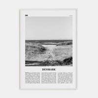 Denmark Poster White Wood / 8x12 in Nbourhood Travel B&W Poster