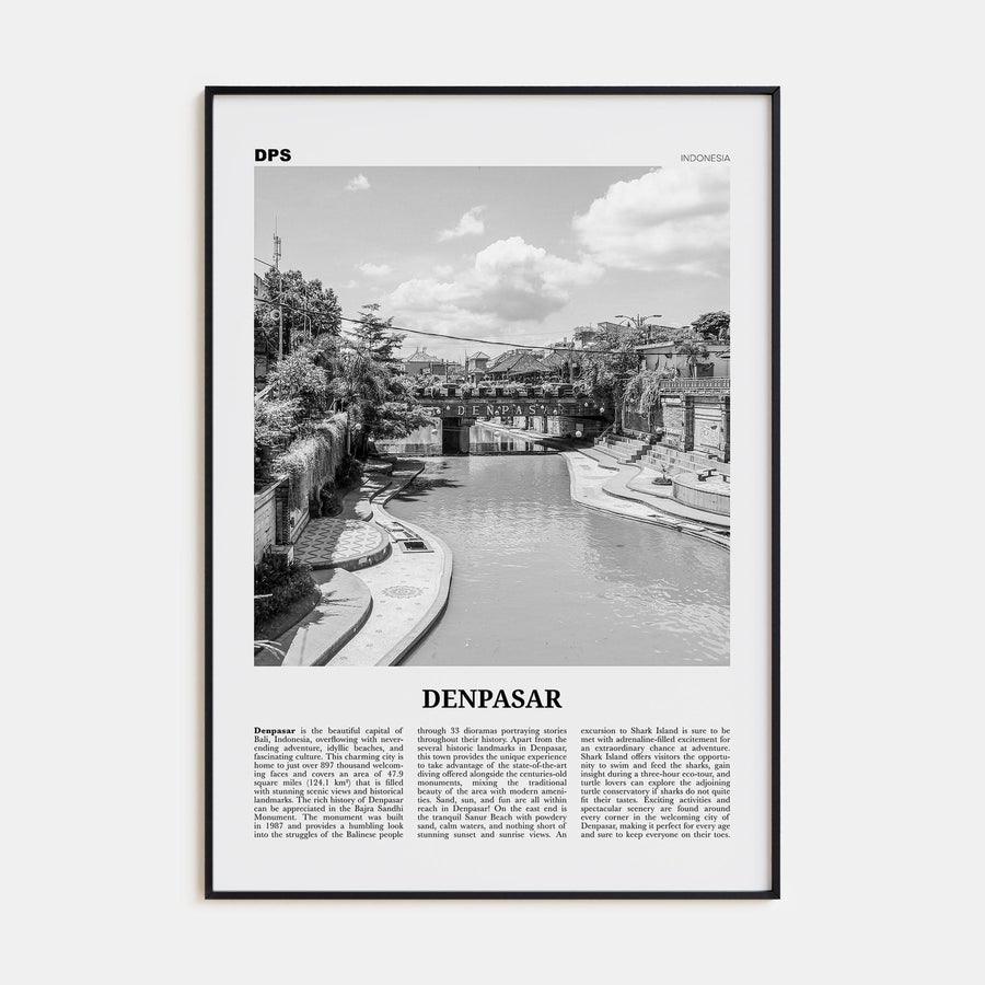 Denpasar Poster None / 8x12 in Nbourhood Travel B&W Poster