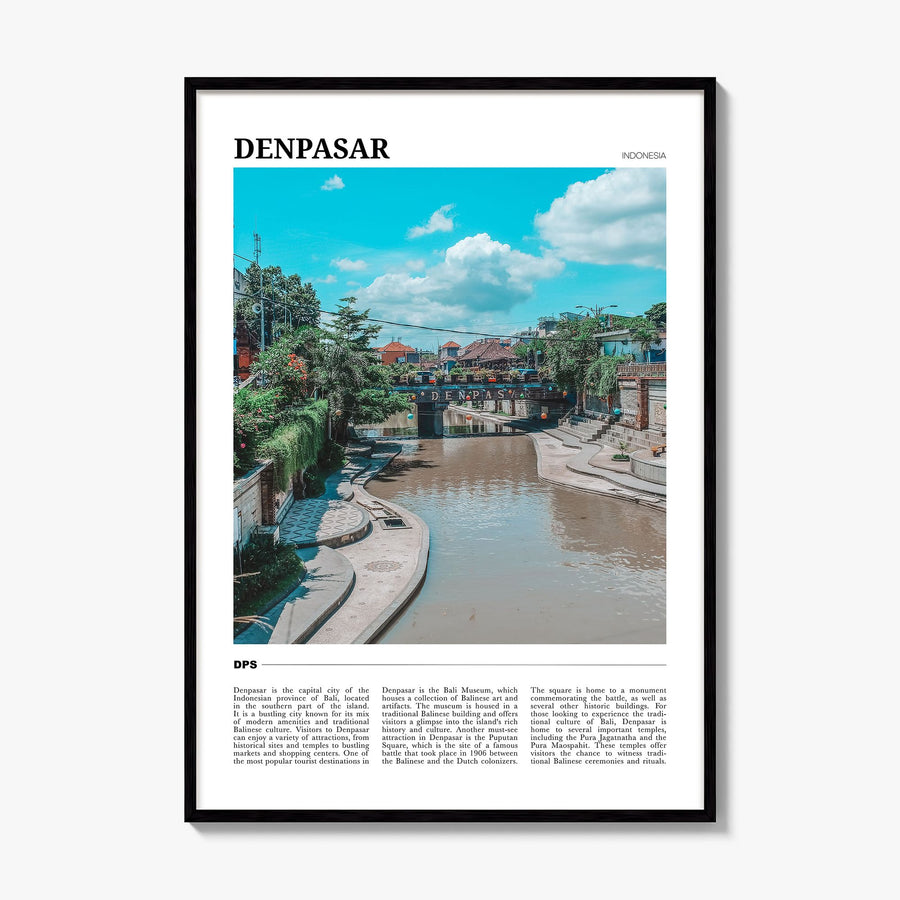 Denpasar Travel Poster, framed poster mockup
