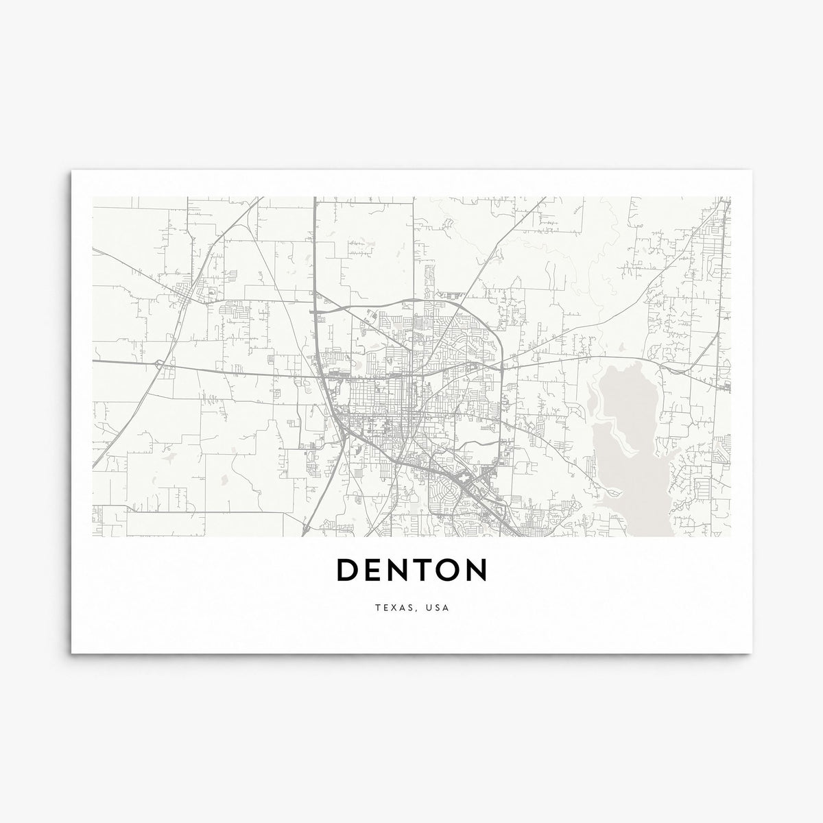 Denton Map Poster, print only (unframed)