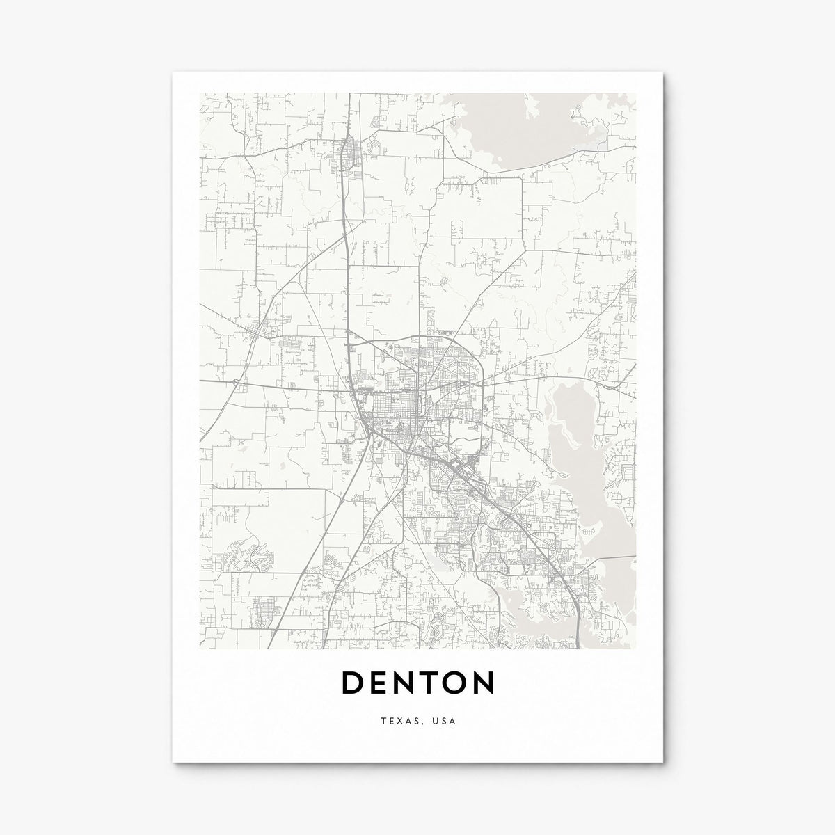 Denton Map Poster, print only (unframed)