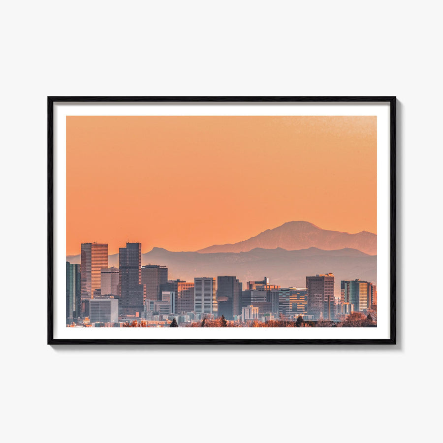 Denver colorful photo poster of Colorado, USA – horizontal wall art, unframed print shown in interior mockup