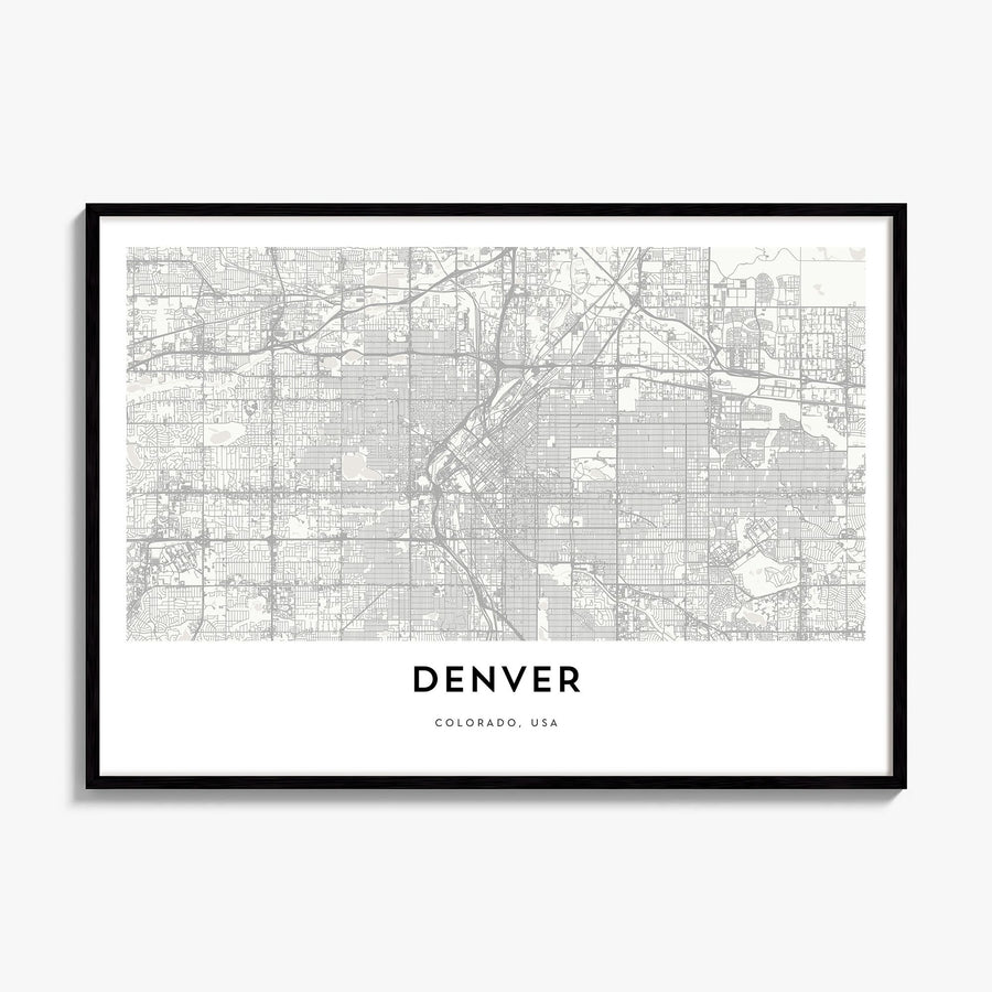 Denver Map Poster, framed poster mockup