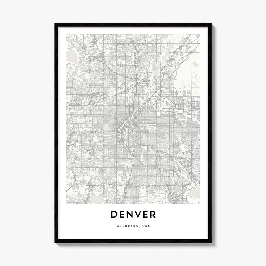 Denver Map Poster, framed poster mockup