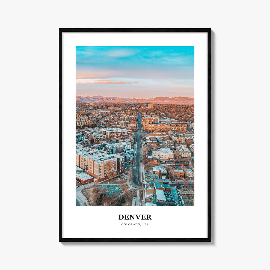Denver no. 1 colorful classic poster of Colorado, USA – vertical wall art, unframed print shown in interior mockup