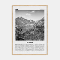 Denver No 1 Poster Natural Wood / 8x12 in Nbourhood Travel B&W Poster