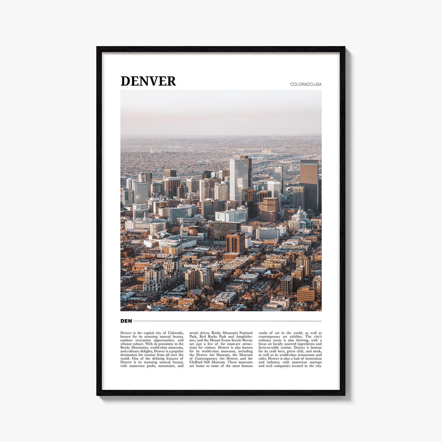 Denver no. 2 colorful travel poster of Colorado, USA – vertical wall art, unframed print shown in interior mockup