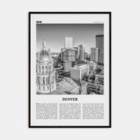 Denver No 2 Poster Black Wood / 8x12 in Nbourhood Travel B&W Poster