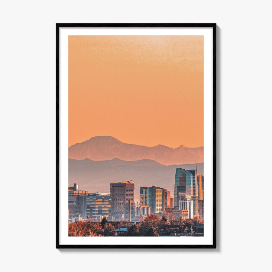 Denver Photo No 1 Poster, framed poster mockup, white border