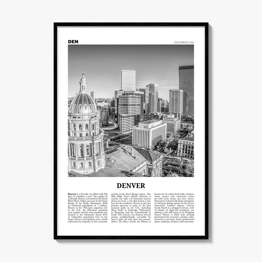 Denver Newspaper No 2 Poster, framed poster mockup