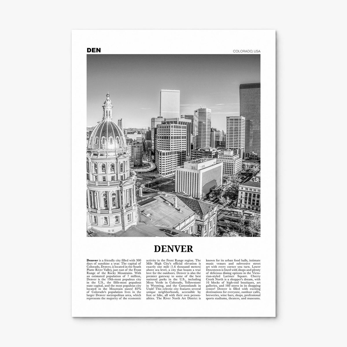 Denver Newspaper No 2 Poster, print only (unframed)